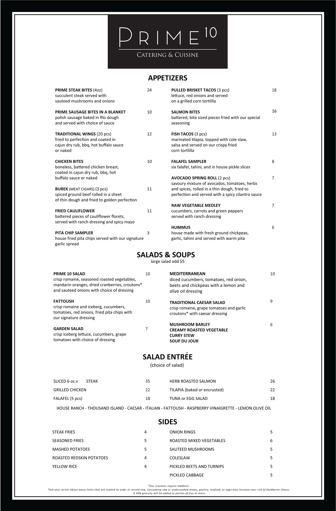 dinnermenu1 Prime 10